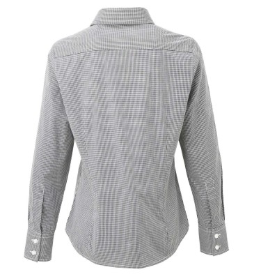 WOMEN'S LONG SLEEVE GINGHAM MICROCHECK SHIRT