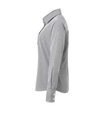 WOMEN'S LONG SLEEVE GINGHAM MICROCHECK SHIRT