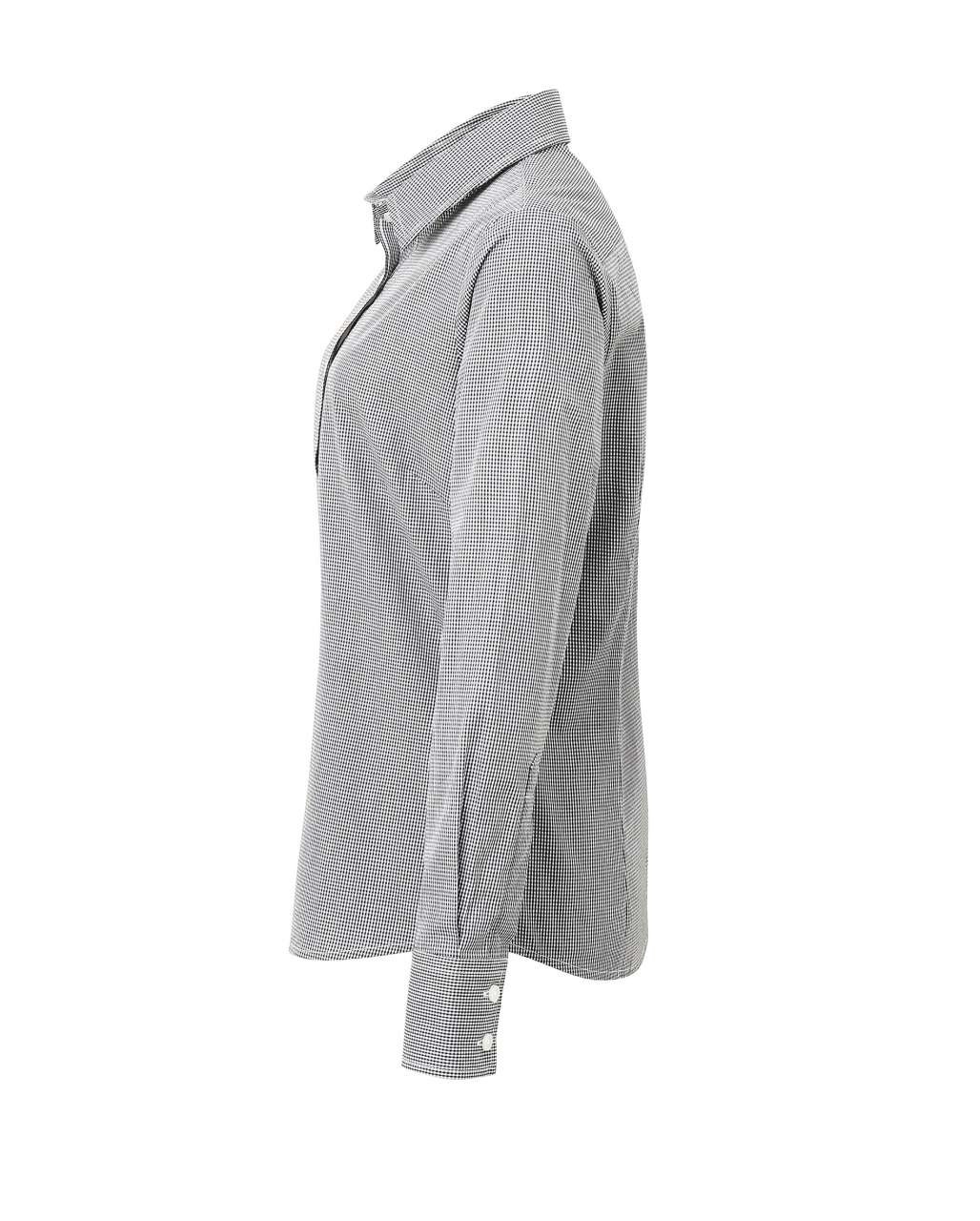 WOMEN'S LONG SLEEVE GINGHAM MICROCHECK SHIRT