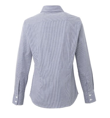 WOMEN'S LONG SLEEVE GINGHAM MICROCHECK SHIRT