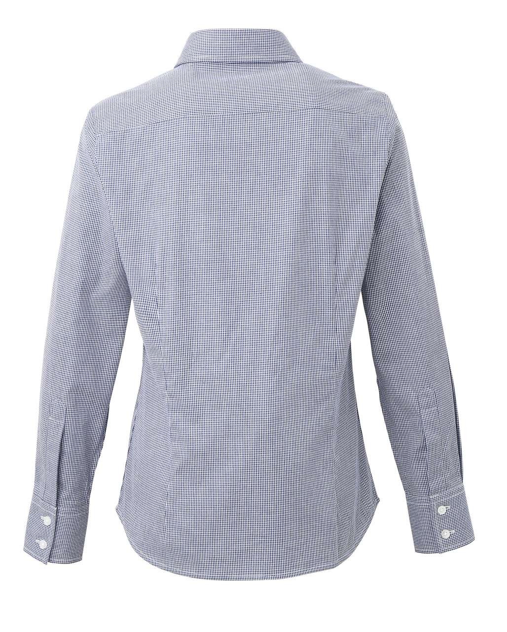 WOMEN'S LONG SLEEVE GINGHAM MICROCHECK SHIRT