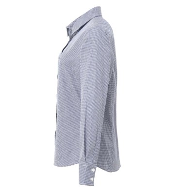 WOMEN'S LONG SLEEVE GINGHAM MICROCHECK SHIRT