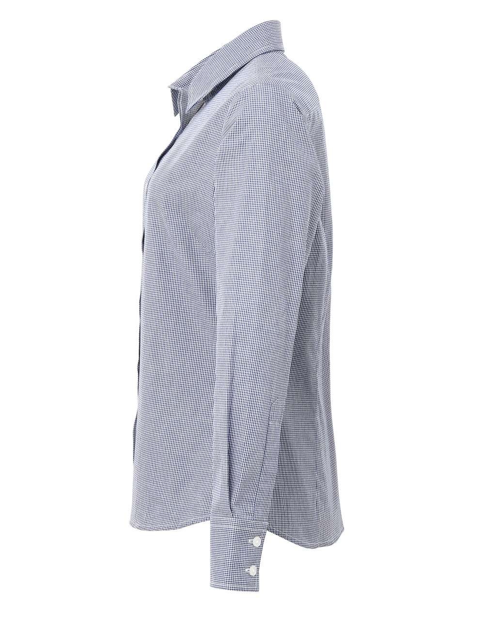 WOMEN'S LONG SLEEVE GINGHAM MICROCHECK SHIRT