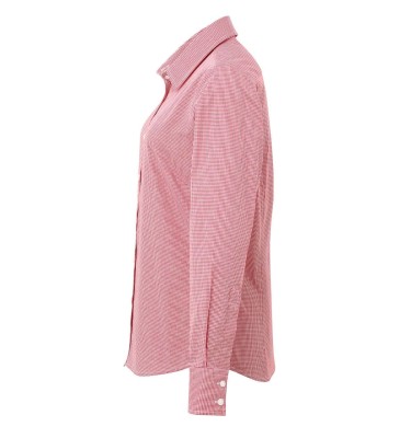WOMEN'S LONG SLEEVE GINGHAM MICROCHECK SHIRT