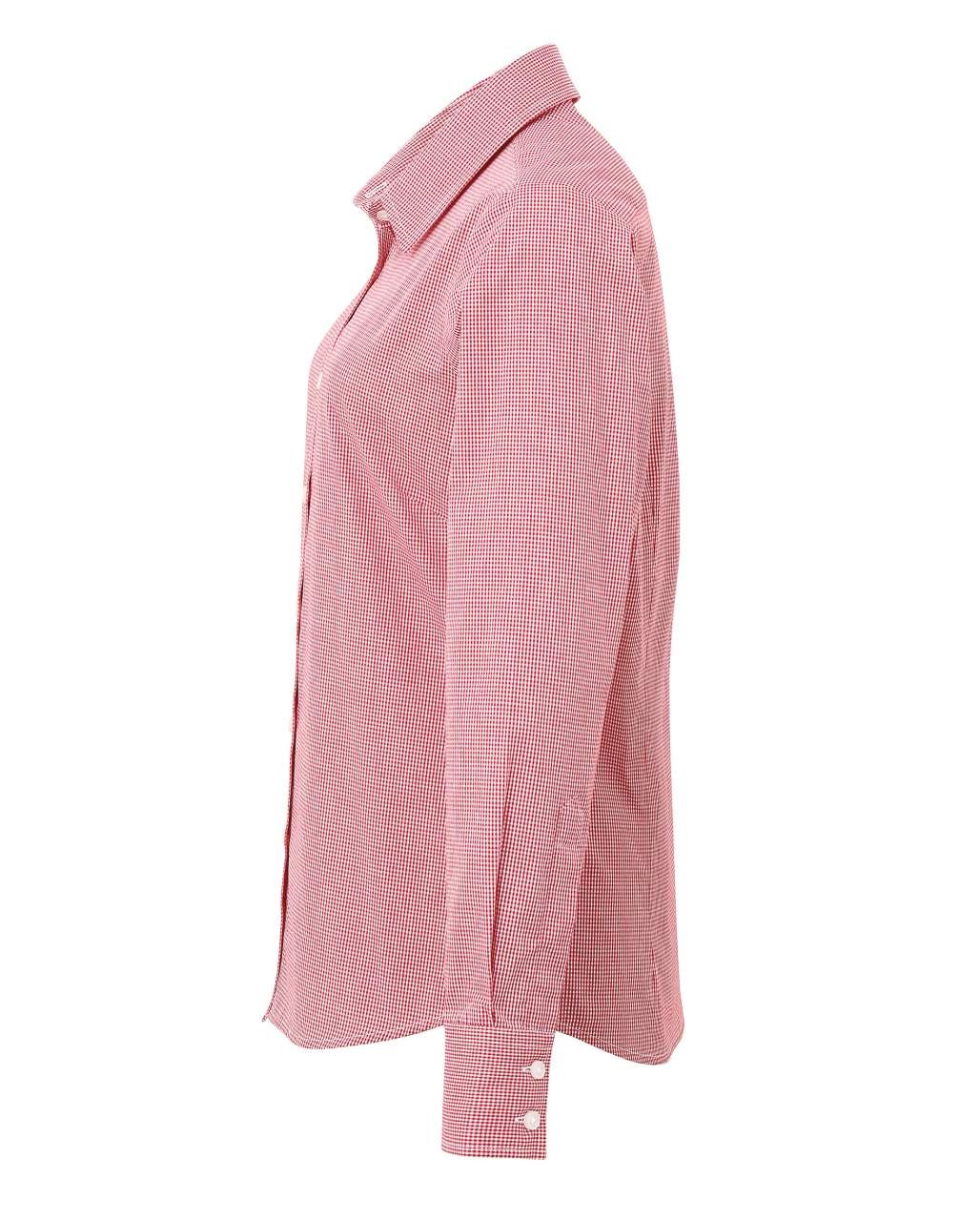 WOMEN'S LONG SLEEVE GINGHAM MICROCHECK SHIRT