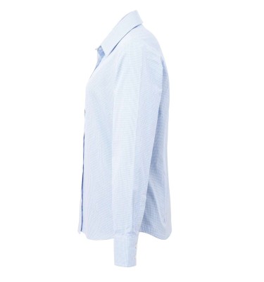 WOMEN'S LONG SLEEVE GINGHAM MICROCHECK SHIRT