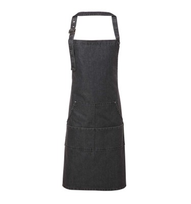 JEANS STITCH DENIM BIB APRON