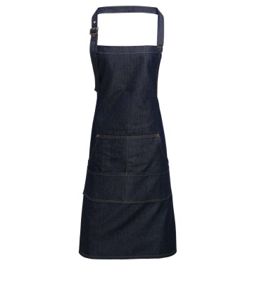 JEANS STITCH DENIM BIB APRON