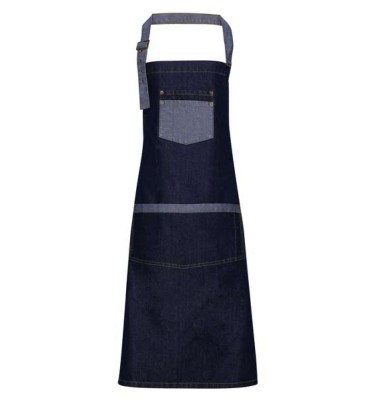 'DOMAIN' CONTRAST DENIM BIB APRON