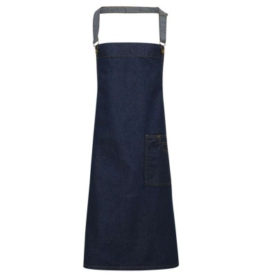 'DISTRICT' WAXED LOOK DENIM BIB APRON