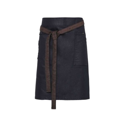 'DIVISION' WAXED LOOK DENIM WAIST APRON