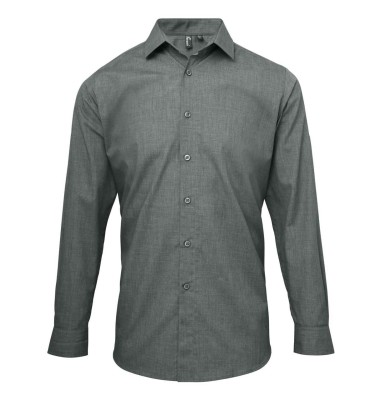 MEN'S CROSS-DYE ROLL SLEEVE POPLIN BAR SHIRT