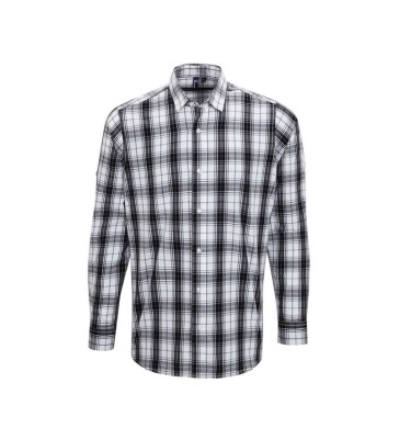 'GINMILL' CHECK - MEN'S LONG SLEEVE COTTON SHIRT