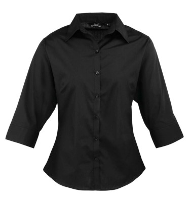 WOMEN'S POPLIN 3/4 SLEEVE BLOUSE