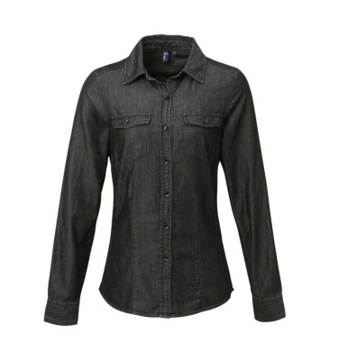 WOMEN'S JEANS STITCH DENIM SHIRT