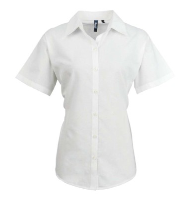 WOMEN'S SHORT SLEEVE SIGNATURE OXFORD BLOUSE