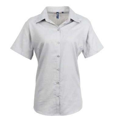 WOMEN'S SHORT SLEEVE SIGNATURE OXFORD BLOUSE