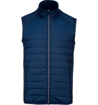 DUAL-FABRIC SLEEVELESS SPORTS JACKET