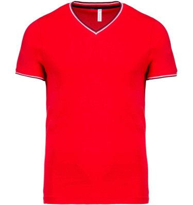 MEN'S PIQUÉ KNIT V-NECK T-SHIRT