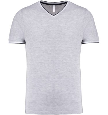 MEN'S PIQUÉ KNIT V-NECK T-SHIRT
