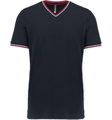 MEN'S PIQUÉ KNIT V-NECK T-SHIRT