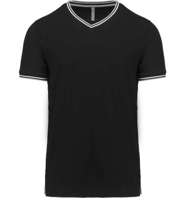 MEN'S PIQUÉ KNIT V-NECK T-SHIRT