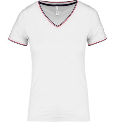 LADIES' PIQUÉ KNIT V-NECK T-SHIRT