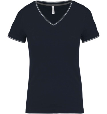 LADIES' PIQUÉ KNIT V-NECK T-SHIRT