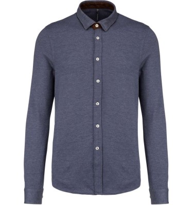 LONG-SLEEVED JACQUARD KNIT SHIRT