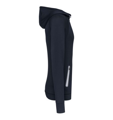 ZIP NECK HOODED SPORTS SWEATSHIRT