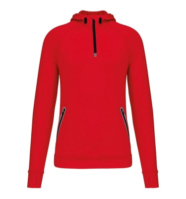 ZIP NECK HOODED SPORTS SWEATSHIRT