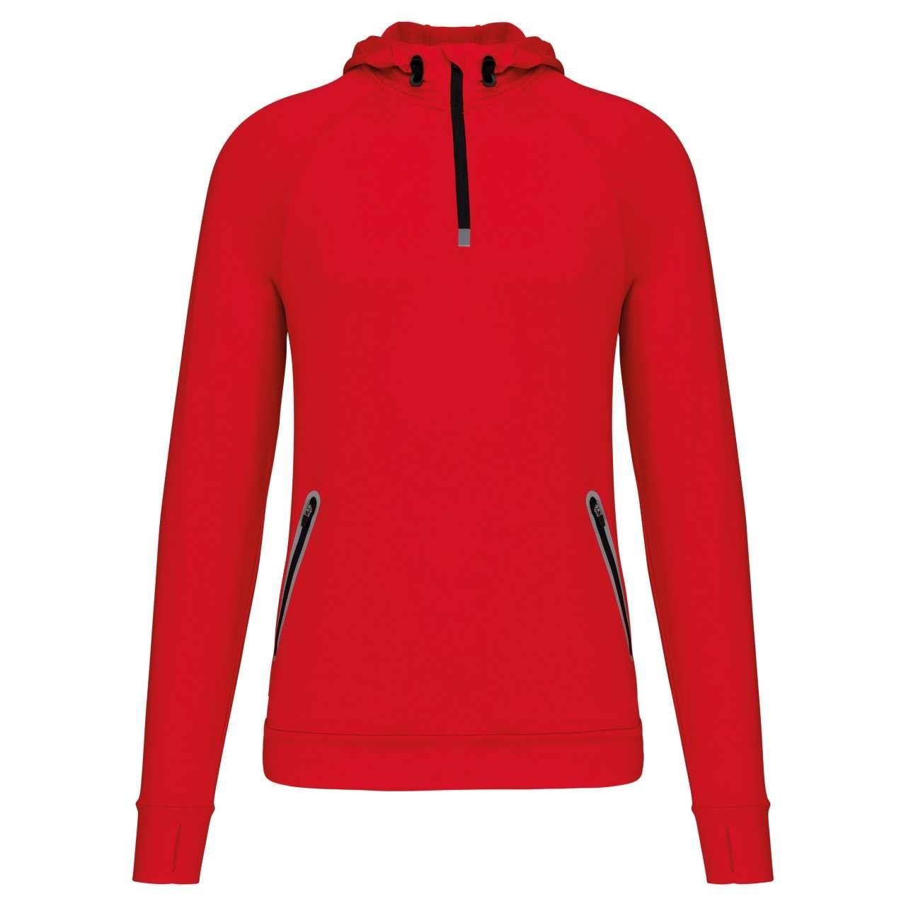 ZIP NECK HOODED SPORTS SWEATSHIRT