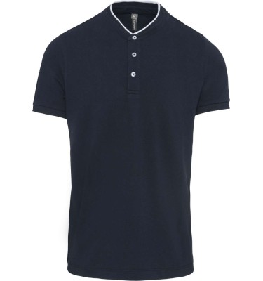 MEN'S SHORT SLEEVE POLO SHIRT WITH MANDARIN COLLAR