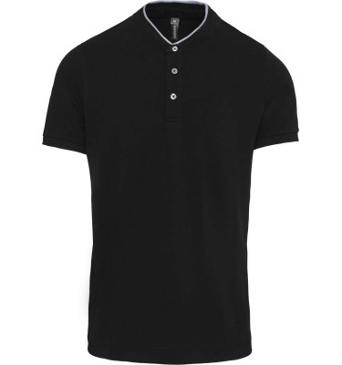 MEN'S SHORT SLEEVE POLO SHIRT WITH MANDARIN COLLAR