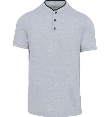 MEN'S SHORT SLEEVE POLO SHIRT WITH MANDARIN COLLAR