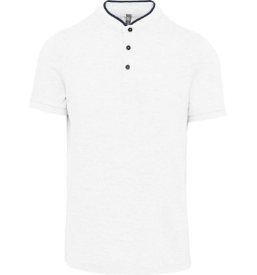 MEN'S SHORT SLEEVE POLO SHIRT WITH MANDARIN COLLAR