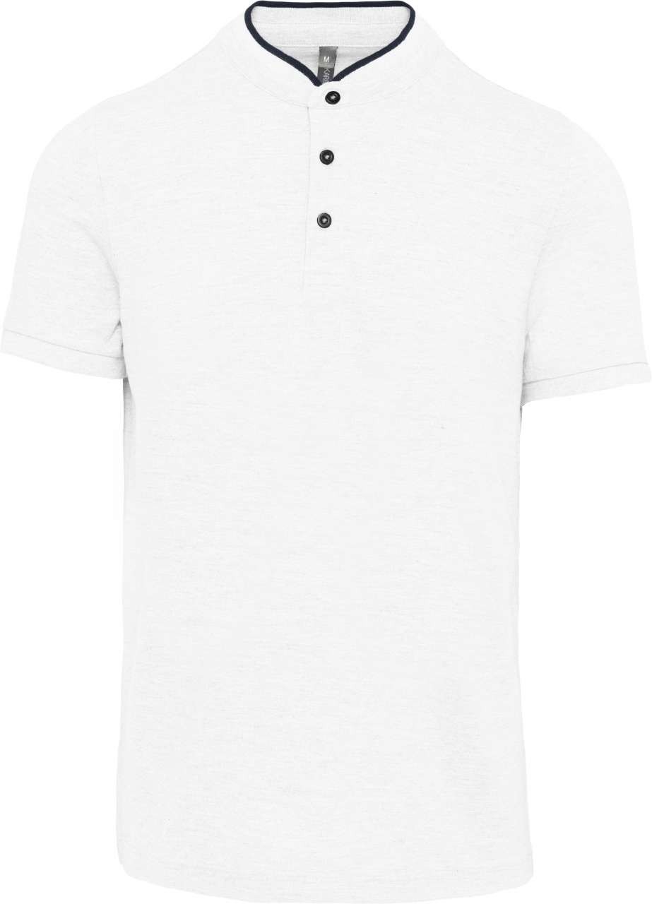 MEN'S SHORT SLEEVE POLO SHIRT WITH MANDARIN COLLAR
