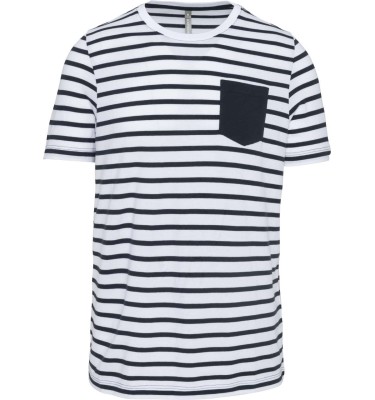 STRIPED SHORT SLEEVE SAILOR T-SHIRT WITH POCKET