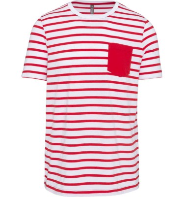 STRIPED SHORT SLEEVE SAILOR T-SHIRT WITH POCKET