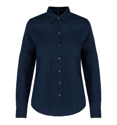 LADIES' LONG SLEEVE LINEN AND COTTON SHIRT