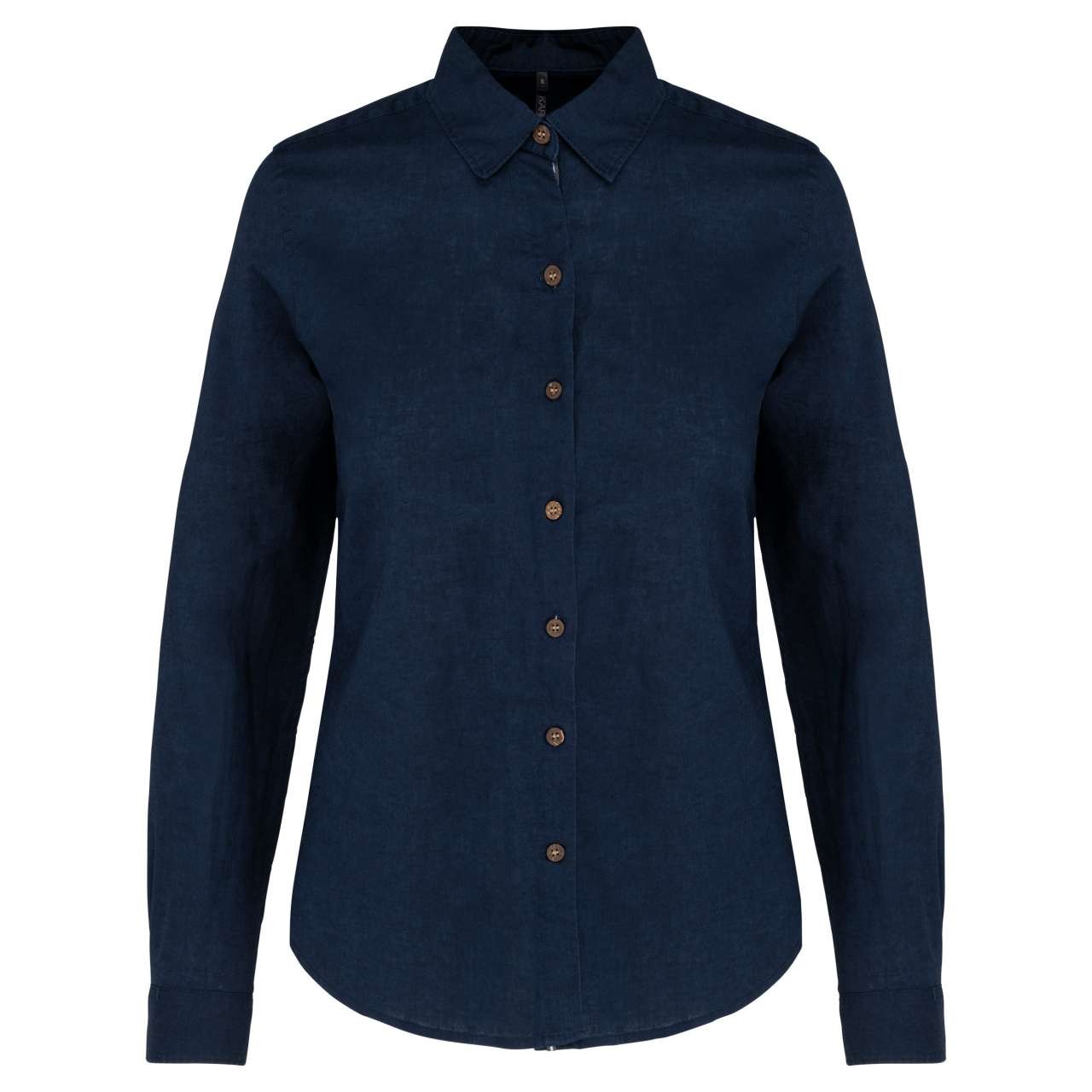 LADIES' LONG SLEEVE LINEN AND COTTON SHIRT