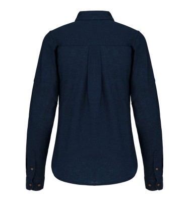 LADIES' LONG SLEEVE LINEN AND COTTON SHIRT