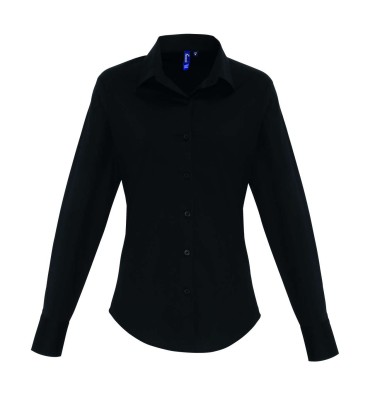 WOMEN'S STRETCH-FIT COTTON POPLIN LONG SLEEVE SHIRT