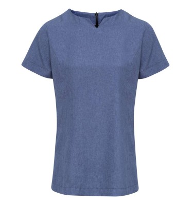 ‘VIOLA' LINEN-LOOK CUT NECK BEAUTY TUNIC