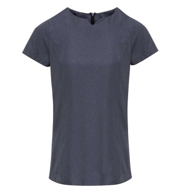 ‘VIOLA' LINEN-LOOK CUT NECK BEAUTY TUNIC