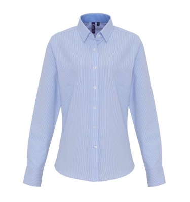 WOMEN'S COTTON RICH OXFORD STRIPES SHIRT