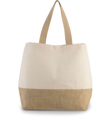 CANVAS & JUTE HOLD-ALL SHOPPER BAG