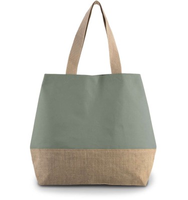 CANVAS & JUTE HOLD-ALL SHOPPER BAG