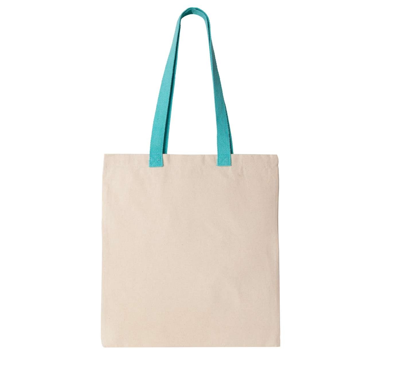 FLAT CANVAS SHOPPER WITH CONTRAST HANDLE