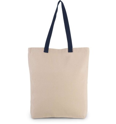 SHOPPER BAG WITH GUSSET AND CONTRAST COLOUR HANDLE